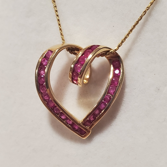 Ruby Heart Pendant - Picture 2 of 4